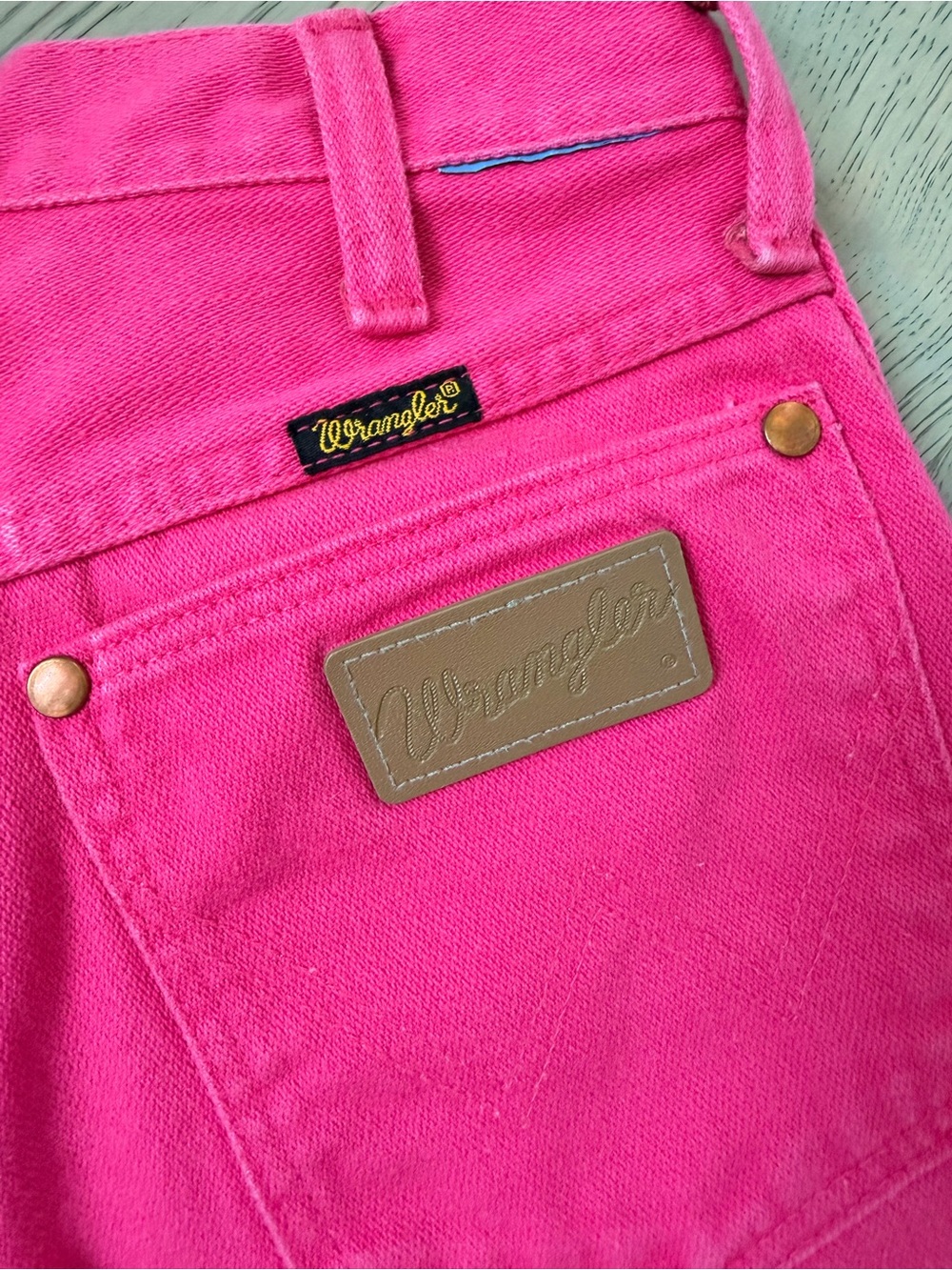 Women’s Vintage Wranglers high waisted straight leg jeans, pink 80/90’s size 8 - Picture 6 of 10